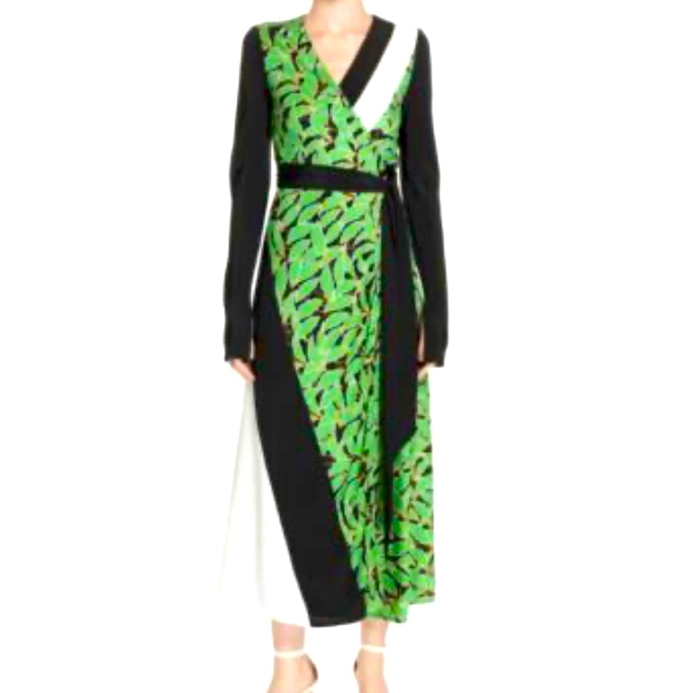 Diane Von furstenberg Maureen Leaf print wrap NWOT